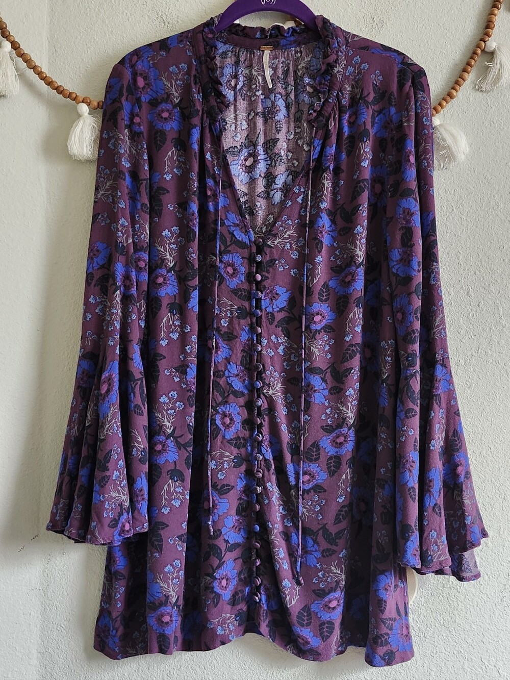 Free People Purple Floral Boho Dress